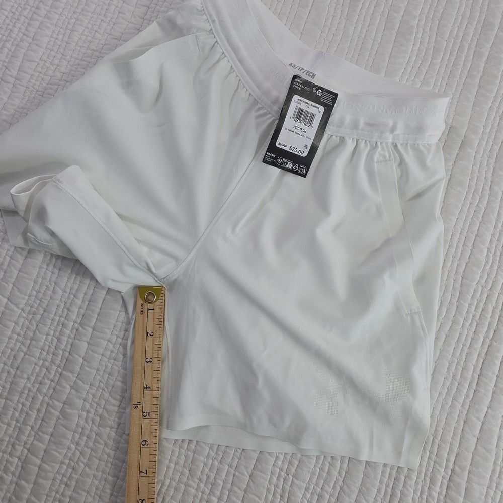 Under Armour Vanish Elite 2in1 Shorts Mens XS White Tech Pocket Gym NWT 6009869 - Picture 12 of 13